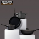 Conjunto Completo de Cocina con Triple Capa de Acero Inoxidable, Tapa de Vidrio y Tecnología Antiadherente