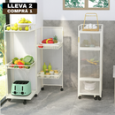 [Llevá 2 Pagá 1] Armario Organizador Articulado de 4 Niveles Hecho en Acero Inoxidable con Rueditas